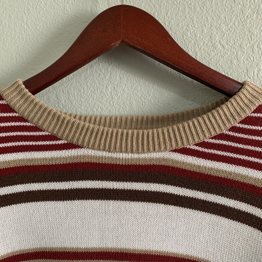 Vintage Mecca Sweater Mens 2XL Pullover White striped Hip Hop Y2K 90s 1990s - Picture 4 of 16
